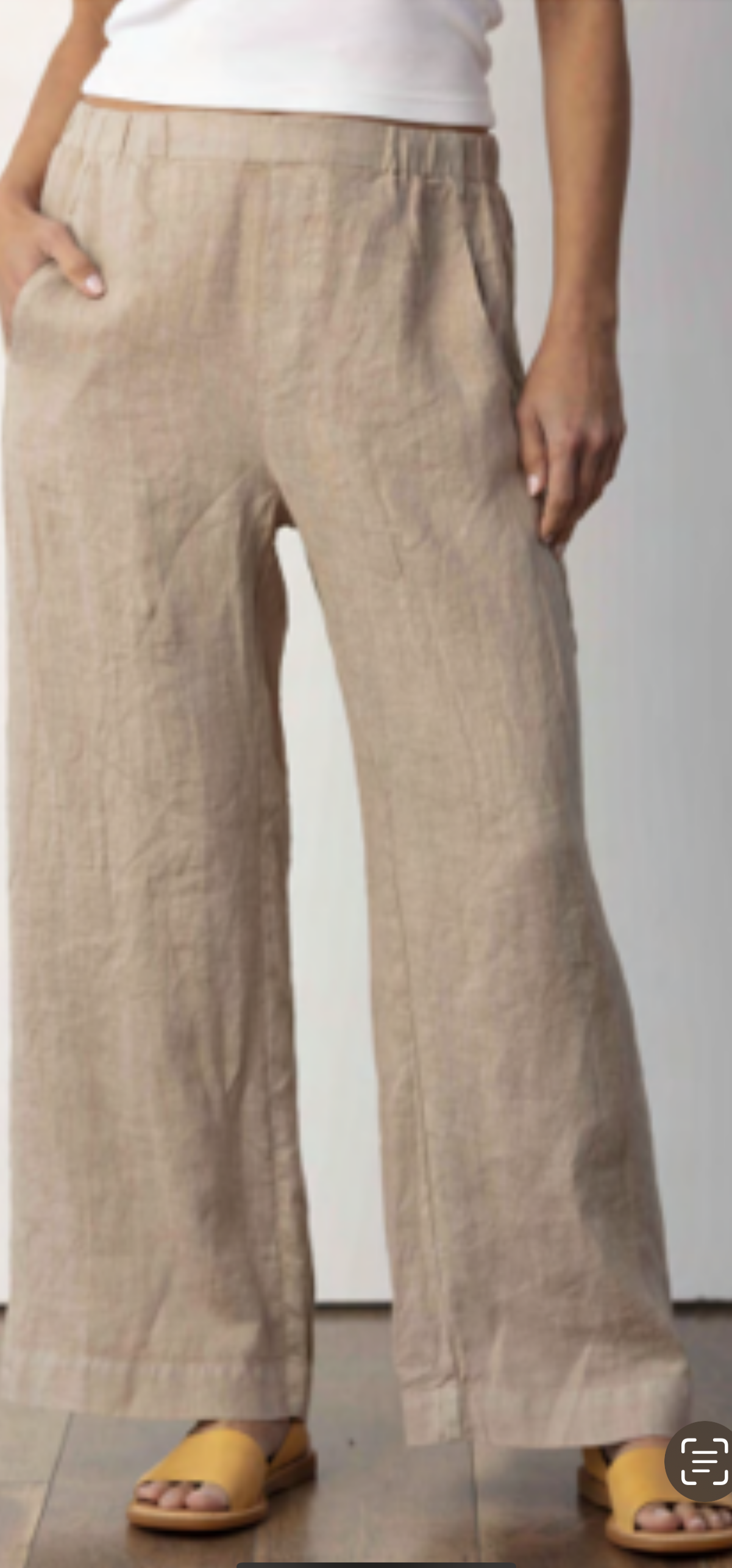 MILA MADISON POCKET LINEN PANT SAND