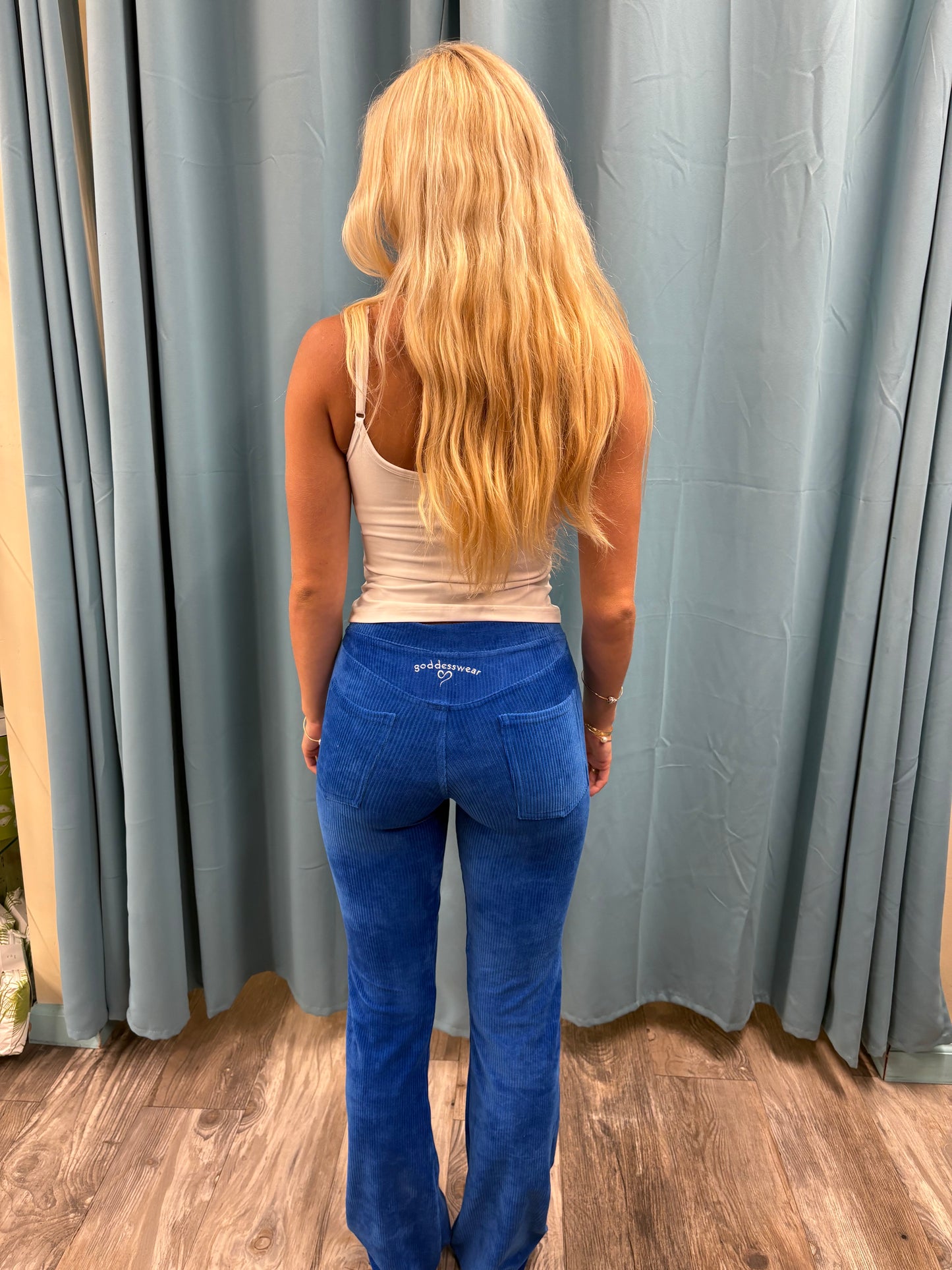 GODDESSWEAR CORDUROY CLASSIC FLARE PANT HIGH WAIST 630 WITH BACK POCKETS