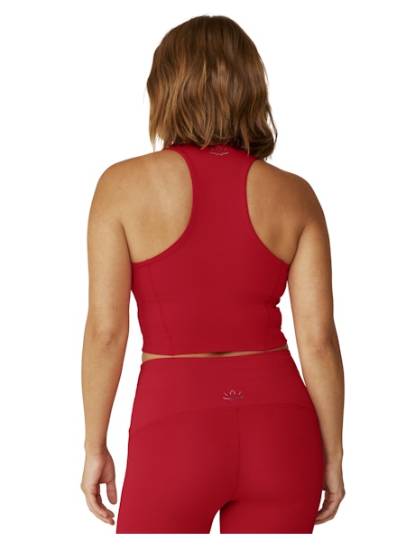 BEYOND YOGA POWER BEYOND INTENSITY RACERBACK CROPPED TANK RETRO RED