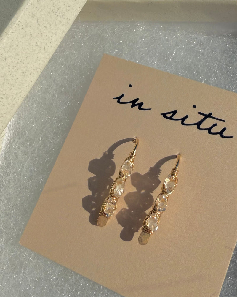 In Situ Alina Diamond Earrings 14K Gold Fill