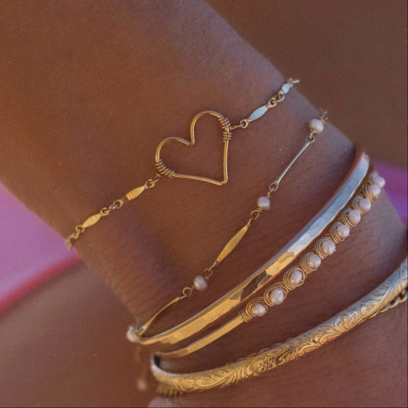 In Situ Heart Chain Bracelet 14K Gold Fill