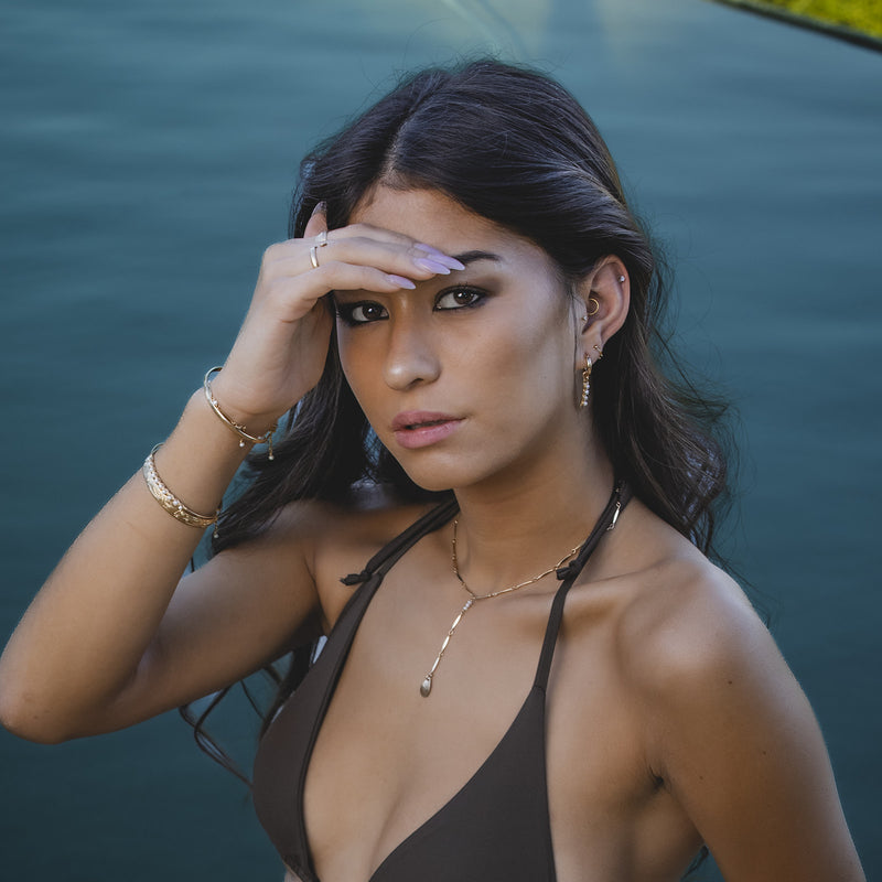 In Situ Paloma Pearl Lariat Necklace 14K gf