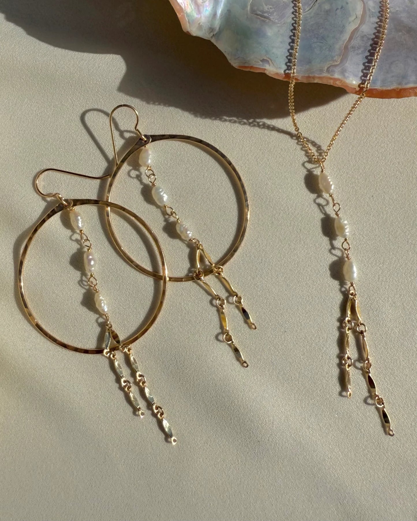 xIn Situ Pearl Lariat Necklace 14K gf