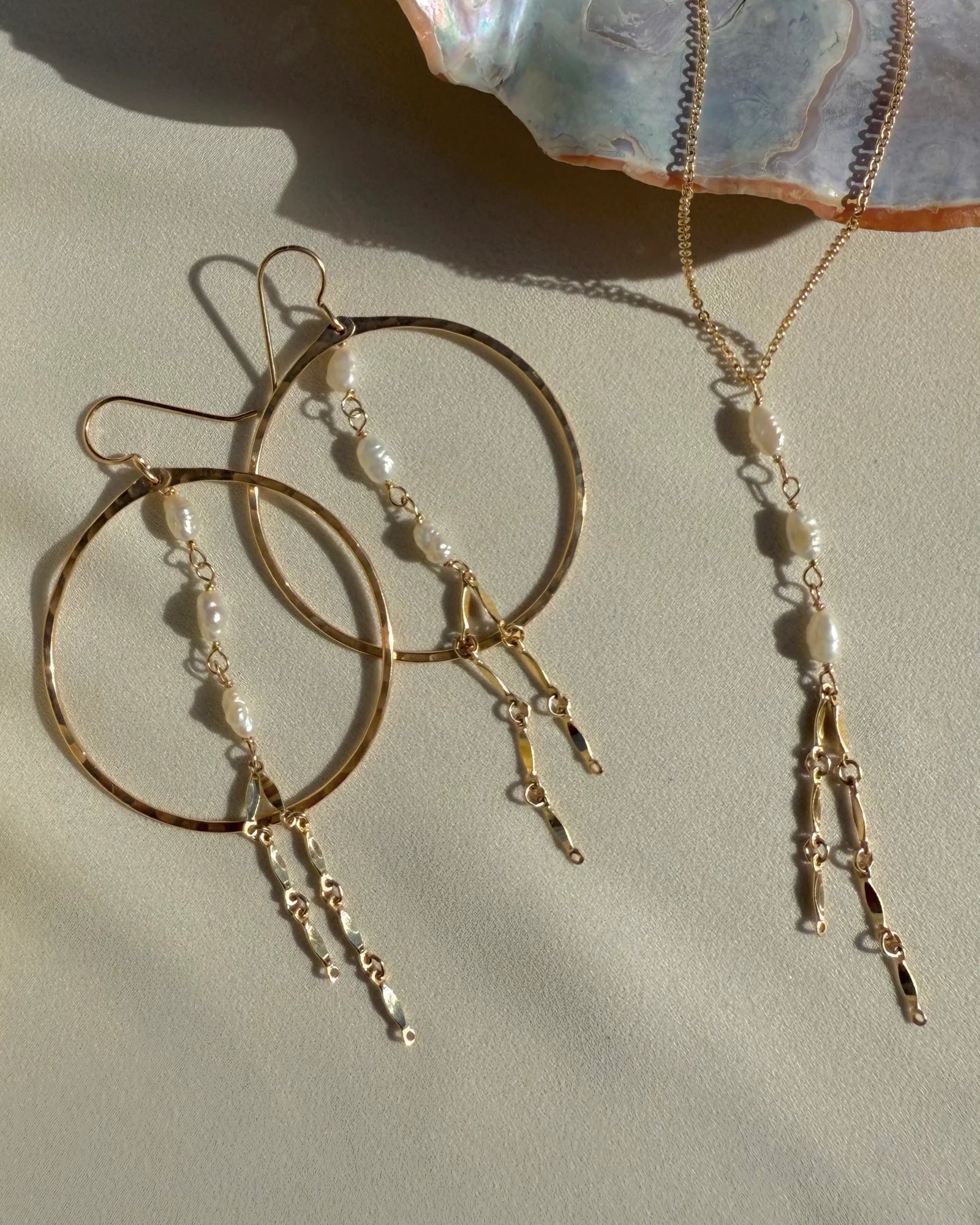 xIn Situ Pearl Lariat Necklace 14K gf