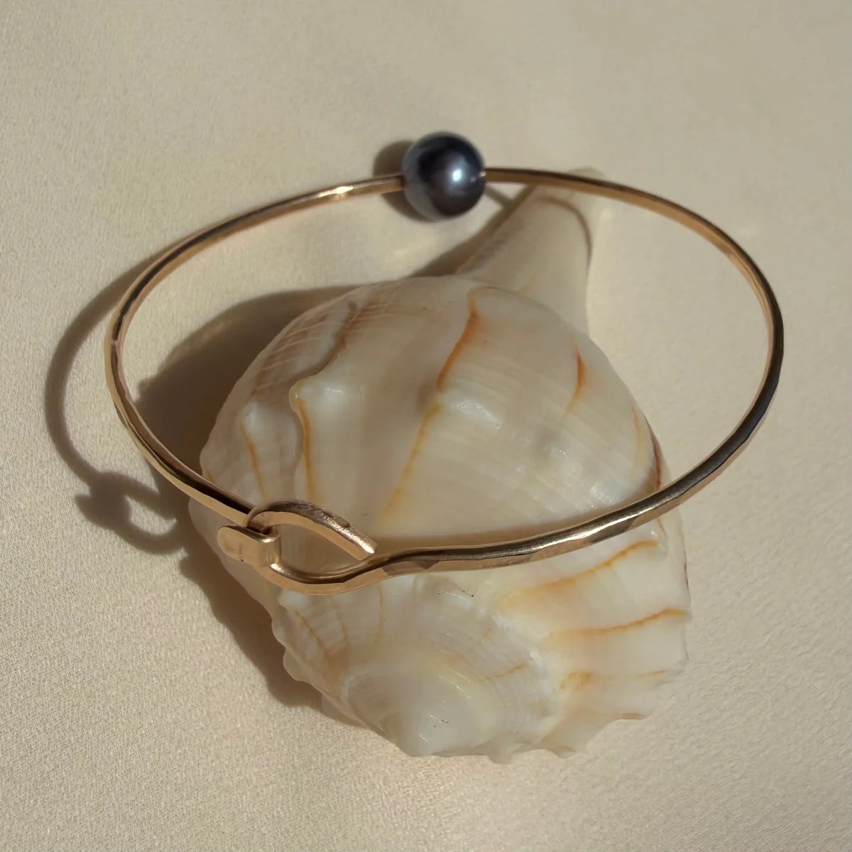 In Situ Playa Floating Black Pearl Bracelet  14K Gold Fill
