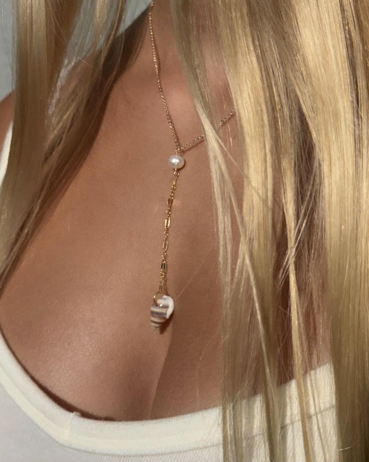 In Situ Serena Shell Lariat Necklace 14K gf