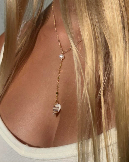 In Situ Serena Shell Lariat Necklace 14K gf