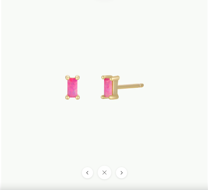 JAXKELLY Baguette Pink Opal Earrings  1