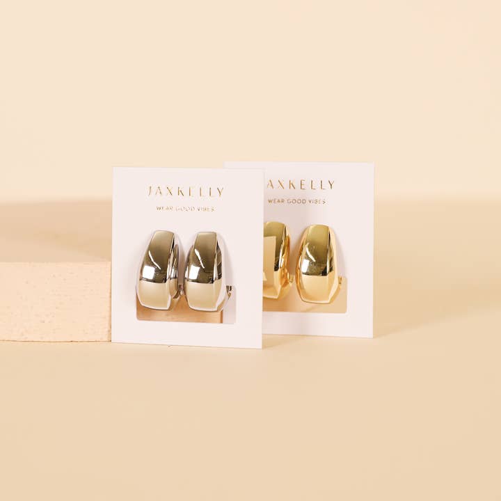 JAXKELLY Bold Drop Silver Earrings