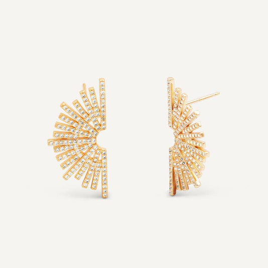JAXKELLY Celestial Sunburst Gold Earrings