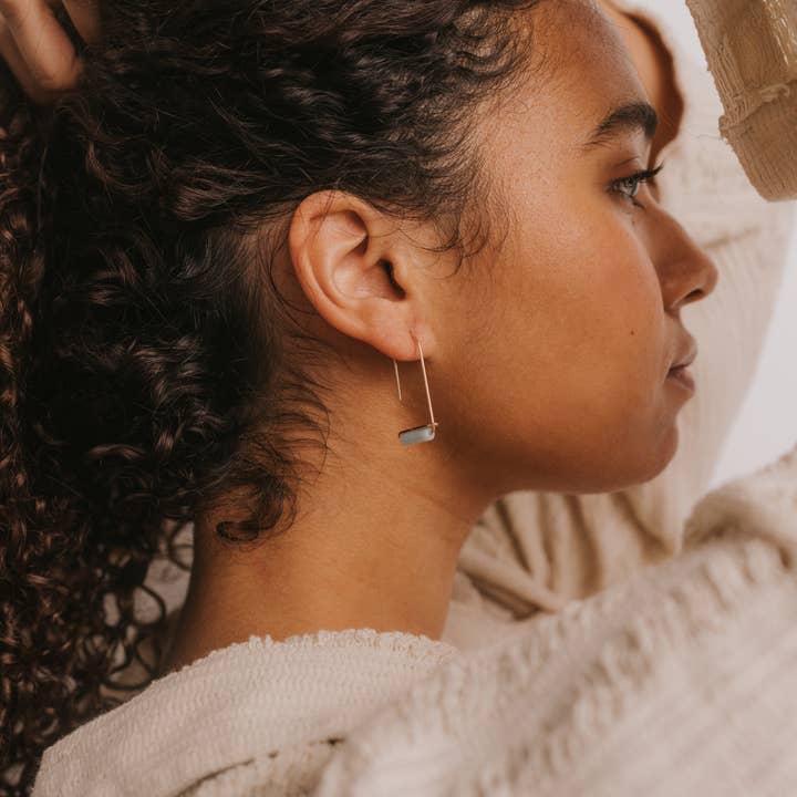 JAXKELLY DROP-AMAZONITE-GOLD EARRINGS- HOPE