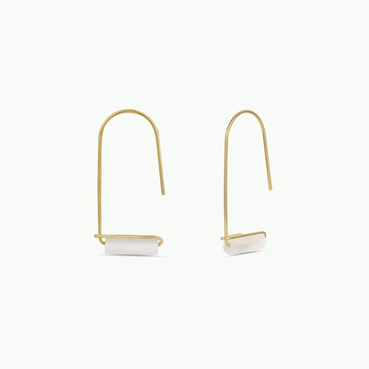 JAXKELLY DROP-MOTHER OF PEARL-GOLD EARRINGS-CALMING