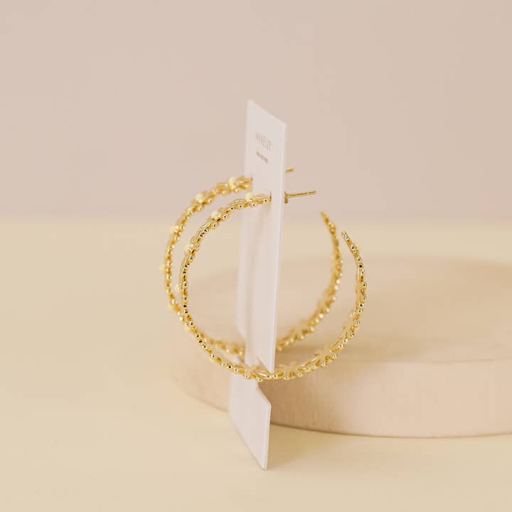 JAXKELLY Daisy Chain Hoop Earrings Enamel & Gold