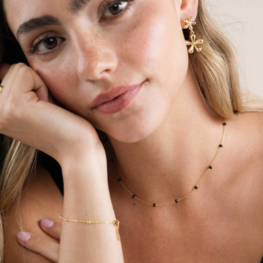 JAXKELLY Double Daisy Gold Earrings