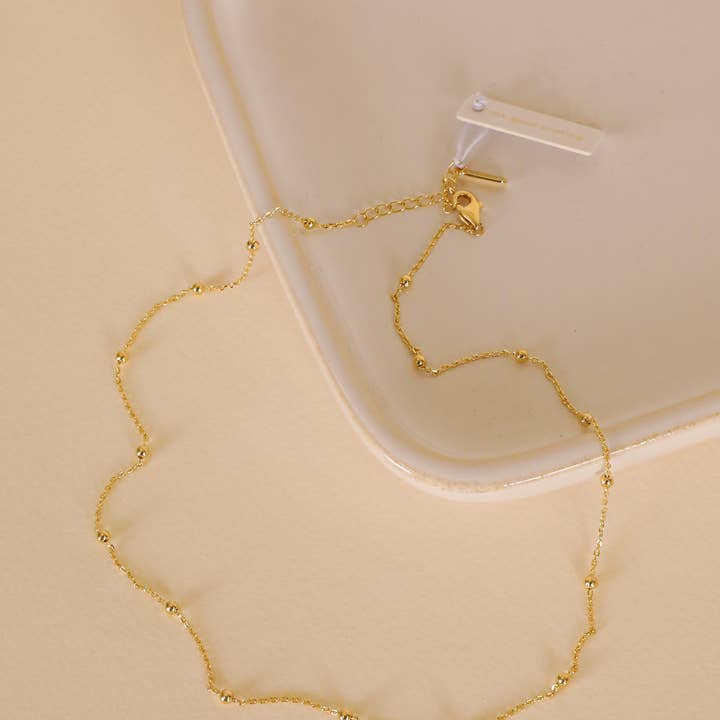 JAXKELLY Gold Ball Necklace-18K Gold Plated