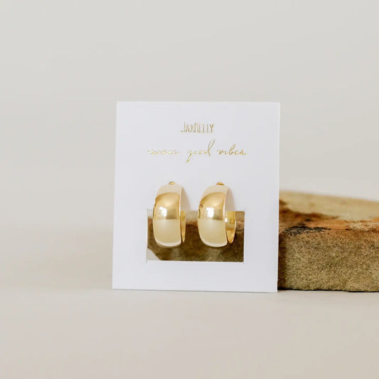 JAXKELLY Gold Hoop - Wide - Gold Earrings