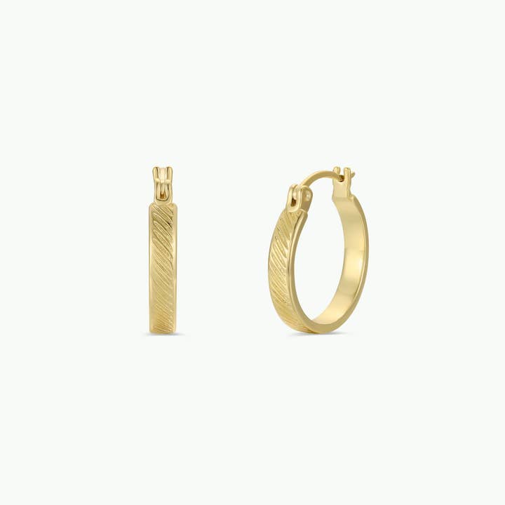 JAXKELLY Gold Hoop Textured Earrings