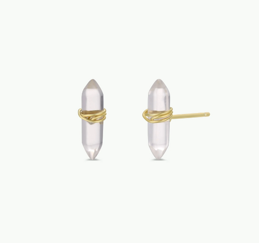 JAXKELLY MINERAL POINT CLEAR QUARTZ EARRINGS 1