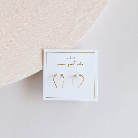 JAXKELLY MINIMALIST HORSESHOE- GOLD EARRINGS
