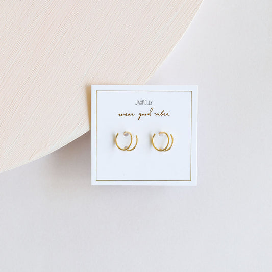JAXKELLY MINIMALIST SPIRAL GOLD EARRINGS