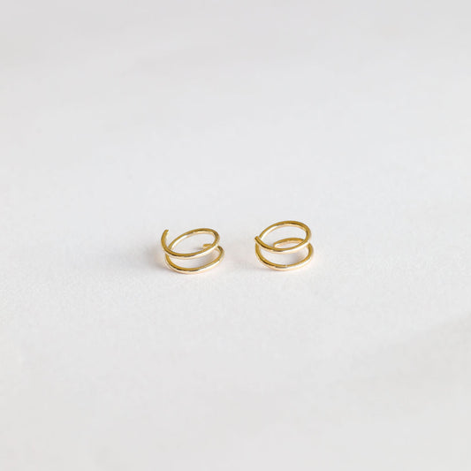 JAXKELLY MINIMALIST SPIRAL GOLD EARRINGS