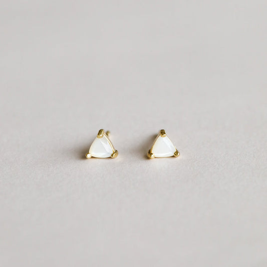 JAXKELLY MINI ENERGY GEM Mother Of Pearl Gold Earrings
