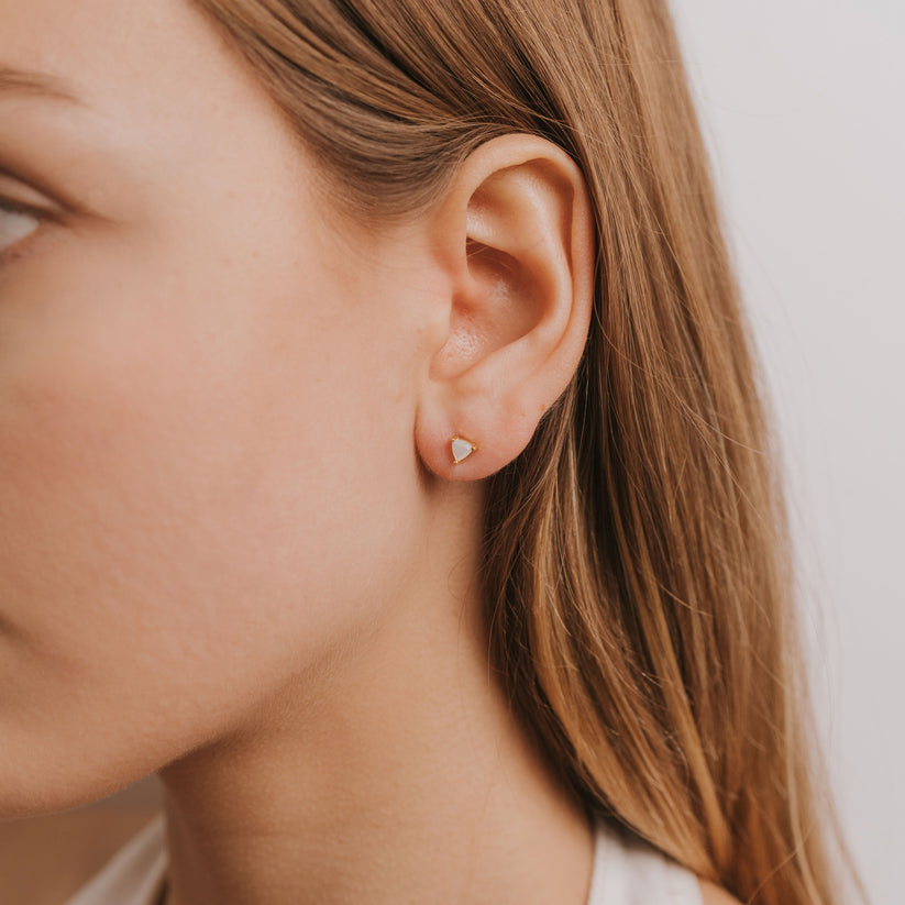 JAXKELLY MINI ENERGY GEM Mother Of Pearl Gold Earrings