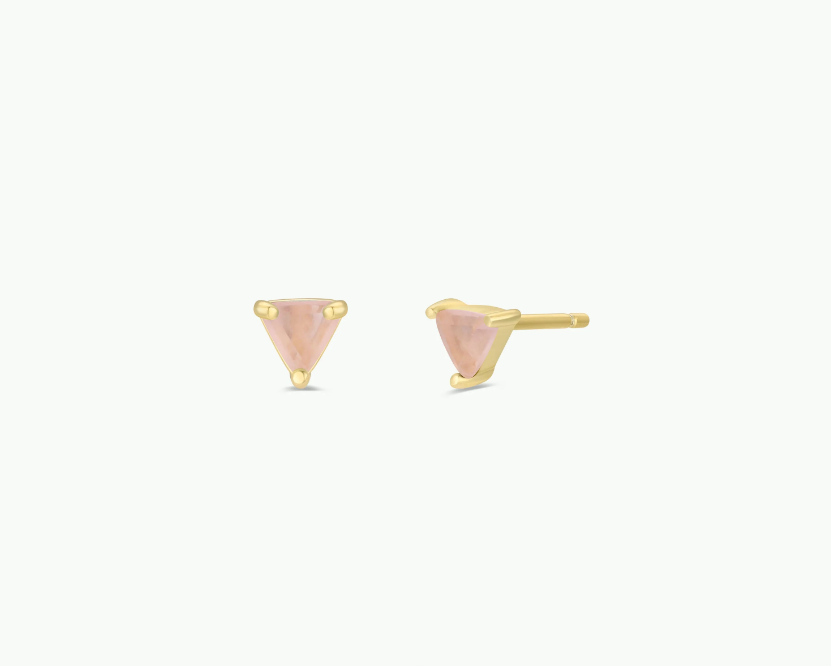 JAXKELLY MINI ENERGY GEM ROSE QUARTZ EARRINGS 1