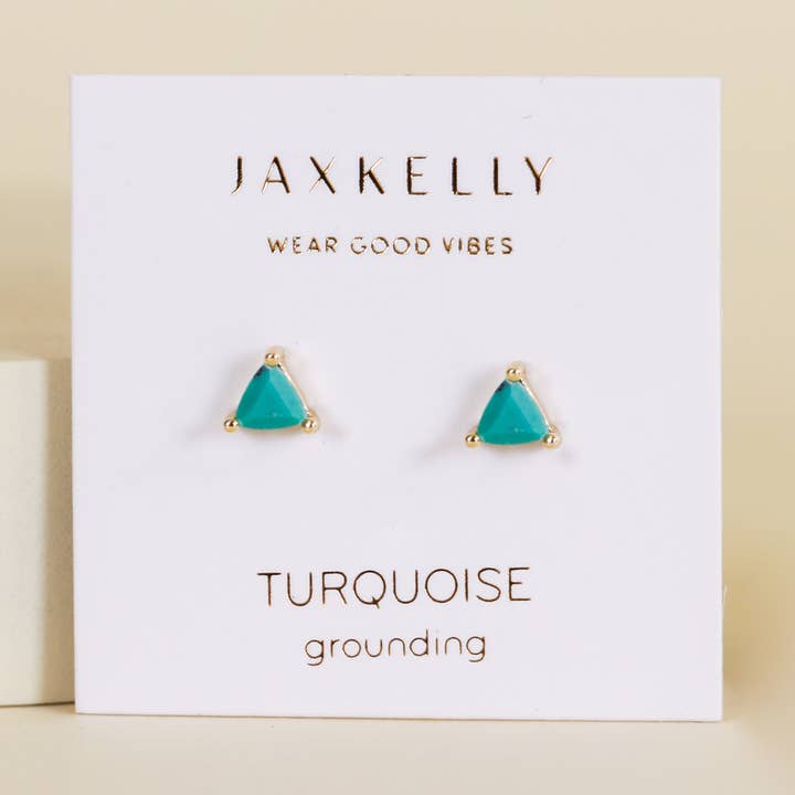 JAXKELLY MINI ENERGY GEM TURQUOISE EARRINGS