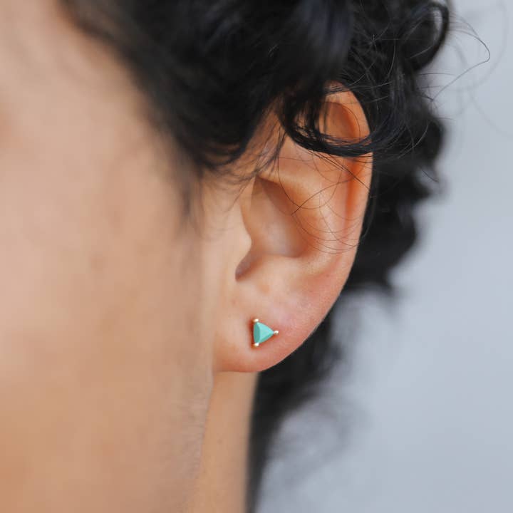 JAXKELLY MINI ENERGY GEM TURQUOISE EARRINGS
