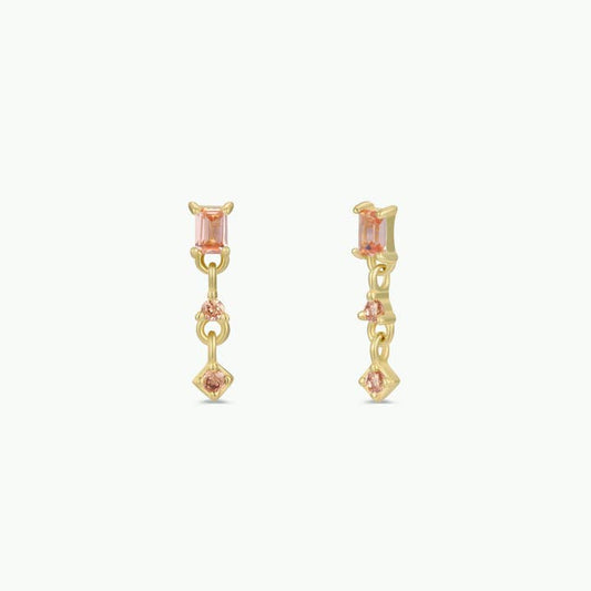 JAXKELLY Mini Baguette Drop Earrings Champagne