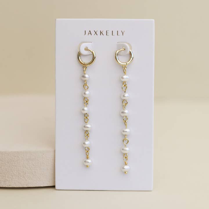 JAXKELLY Multi Pearl Drop Earrings