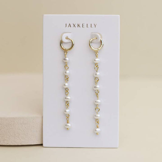JAXKELLY Multi Pearl Drop Earrings