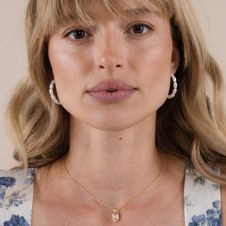 JAXKELLY Multi Pearl Hoop Earrings