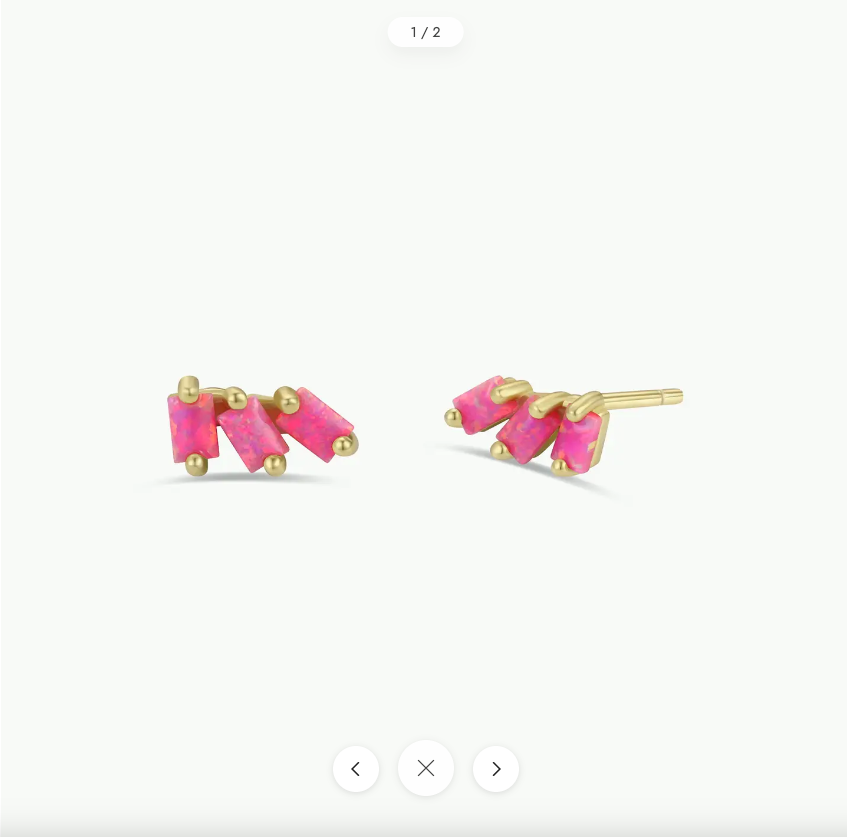 JAXKELLY Offset Trio Pink Opal Earrings  1