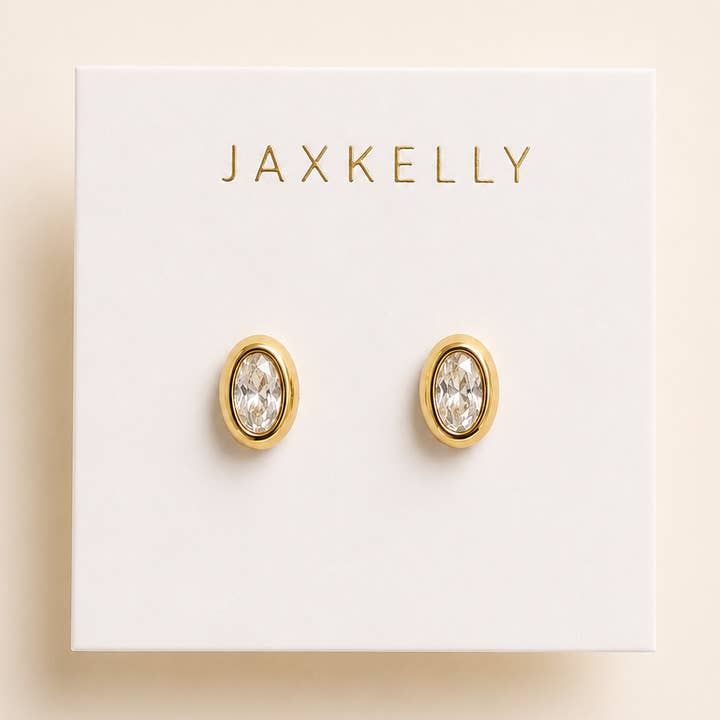 JAXKELLY Oval Bezel-White CZ