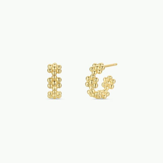 JAXKELLY Petite Flower Hoop Earrings 18k Gold Plated