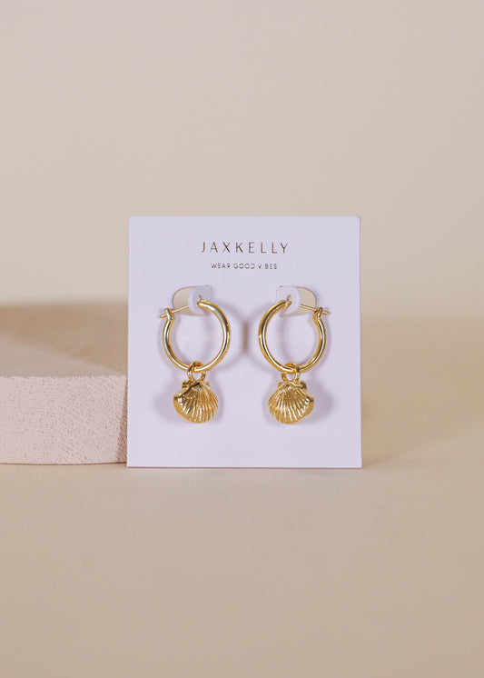 JAXKELLY SEASHELL HOOP EARRINGS