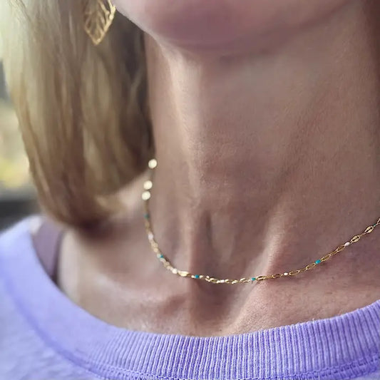 JAXKELLY SOL POP GOLD CHAIN CHOKER BAHA 17"