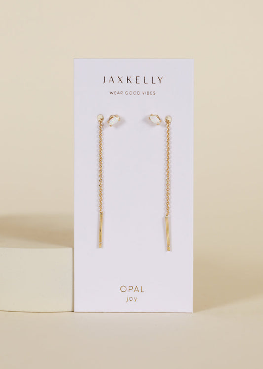 JAXKELLY STUDDED THREADER WHITE OPAL