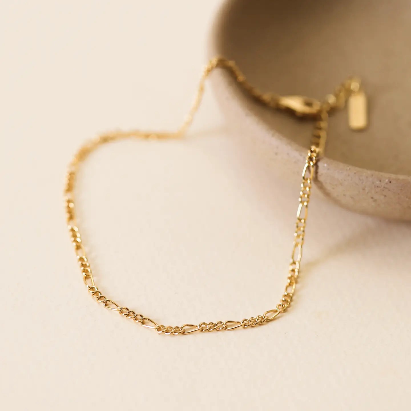 JAXKELLY Simple Twist Chain Anklet - 18k Gold Plated