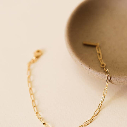 JAXKELLY Small Link Chain Bracelet-18K Gold Plated