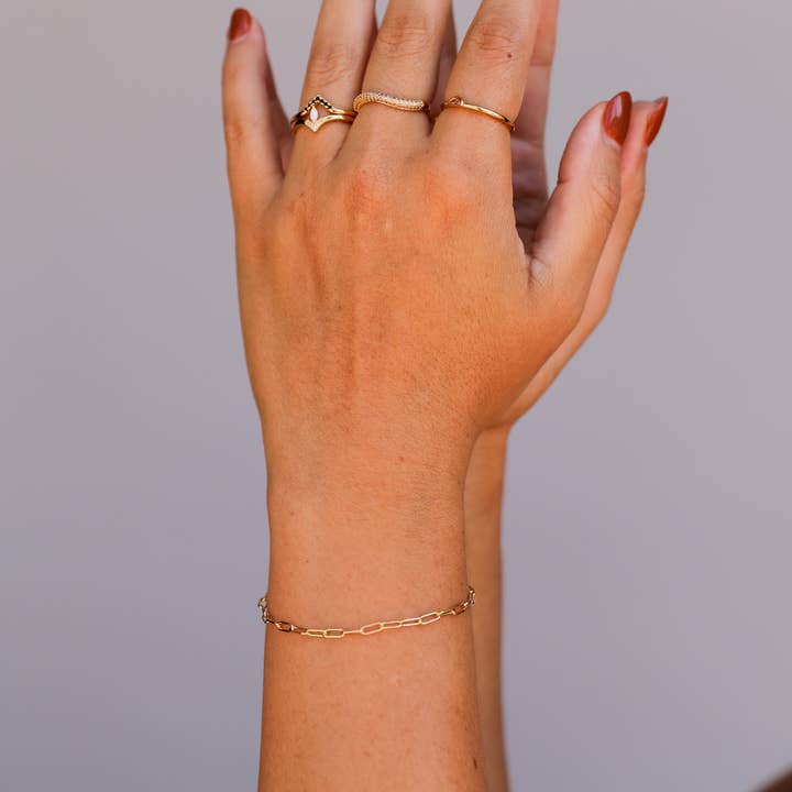 JAXKELLY Small Link Chain Bracelet-18K Gold Plated