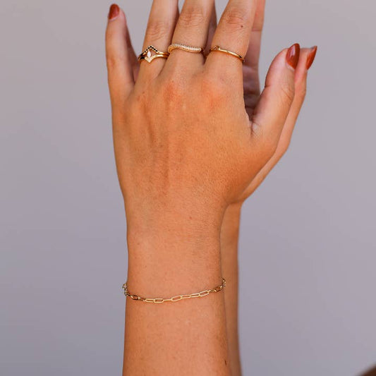 JAXKELLY Small Link Chain Bracelet-18K Gold Plated