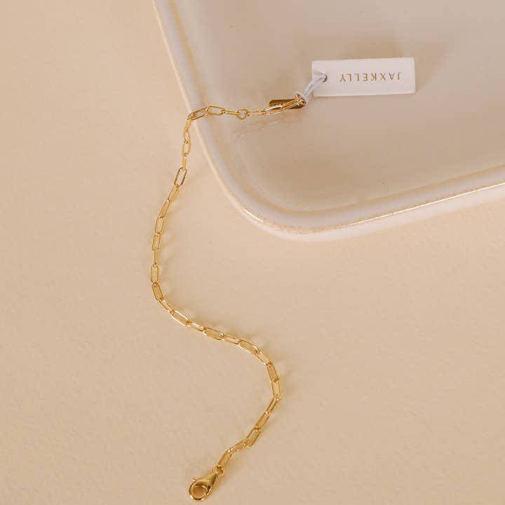 JAXKELLY Small Link Chain Bracelet-18K Gold Plated