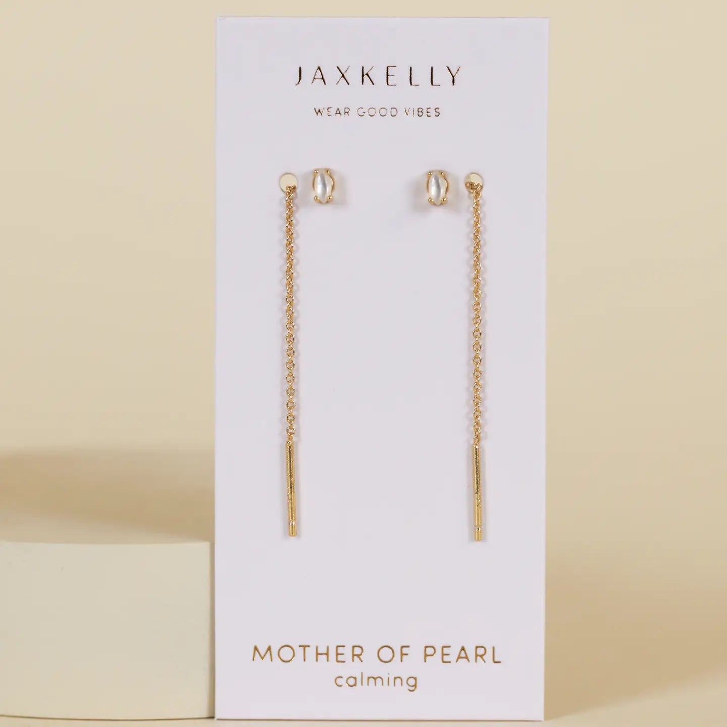 JAXKELLY Studded Threader - Mother of Pearl - Earrings