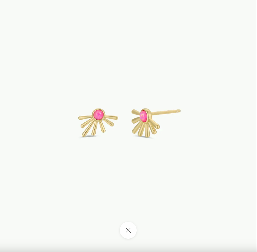 JAXKELLY Sun Ray Pink Opal Gold Earrings 