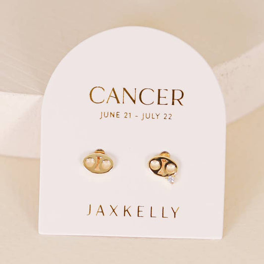 JAXKELLY Zodiac Gold Earrings Cancer