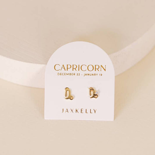 JAXKELLY Zodiac Gold Earrings Capricorn