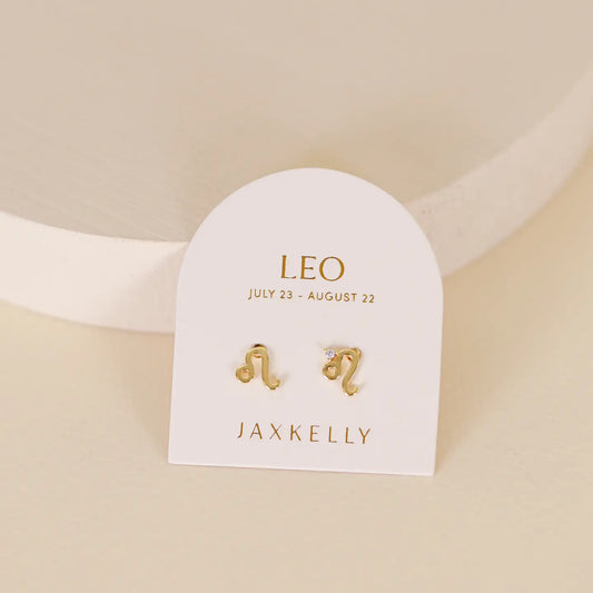 JAXKELLY Zodiac Gold Earrings LEO